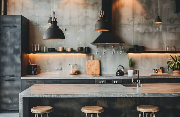 Jakie lampy wiszące najlepiej sprawdzą się w kuchniach z elementami kamienia