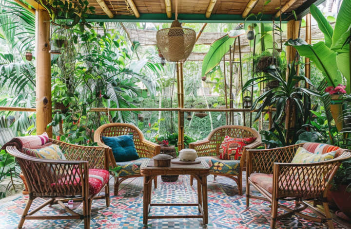 10 inspiracji na wnętrza w stylu vintage z dodatkami tropikalnymi