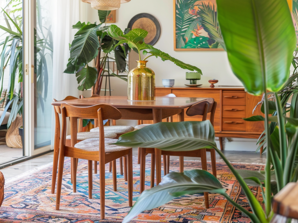 10 inspiracji na wnętrza w stylu vintage z dodatkami tropikalnymi