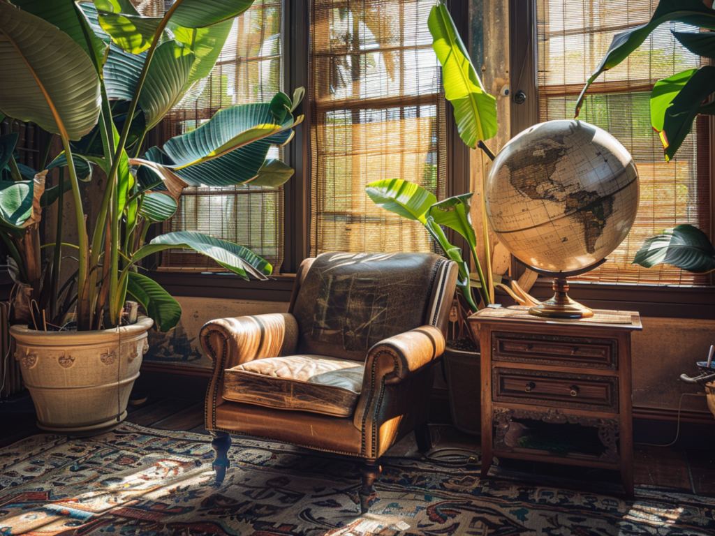 10 inspiracji na wnętrza w stylu vintage z dodatkami tropikalnymi