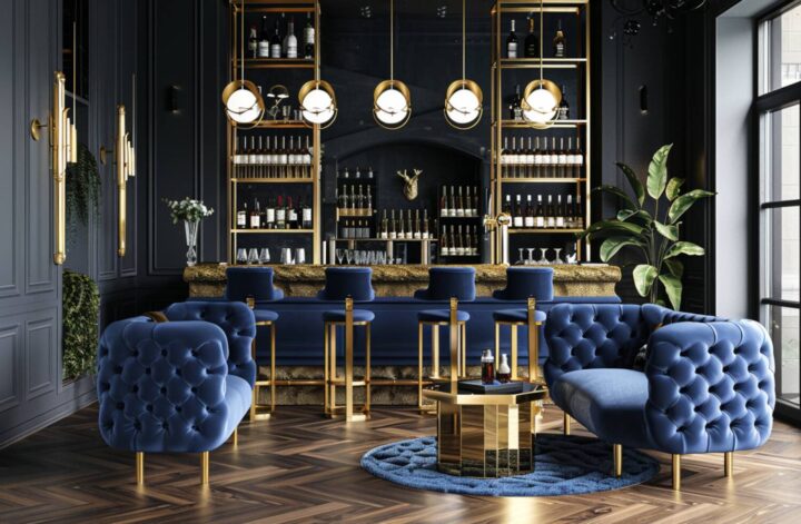Jak urządzić przestrzeń barową w hotelu w stylu glamour
