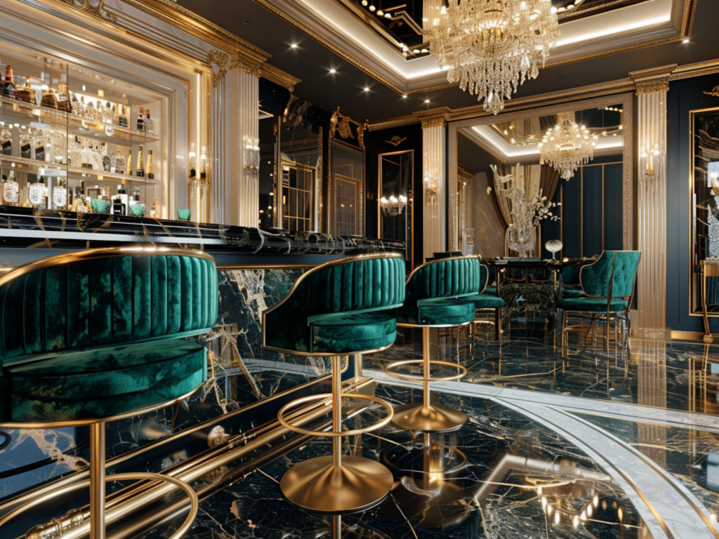  Jak urządzić przestrzeń barową w hotelu w stylu glamour
