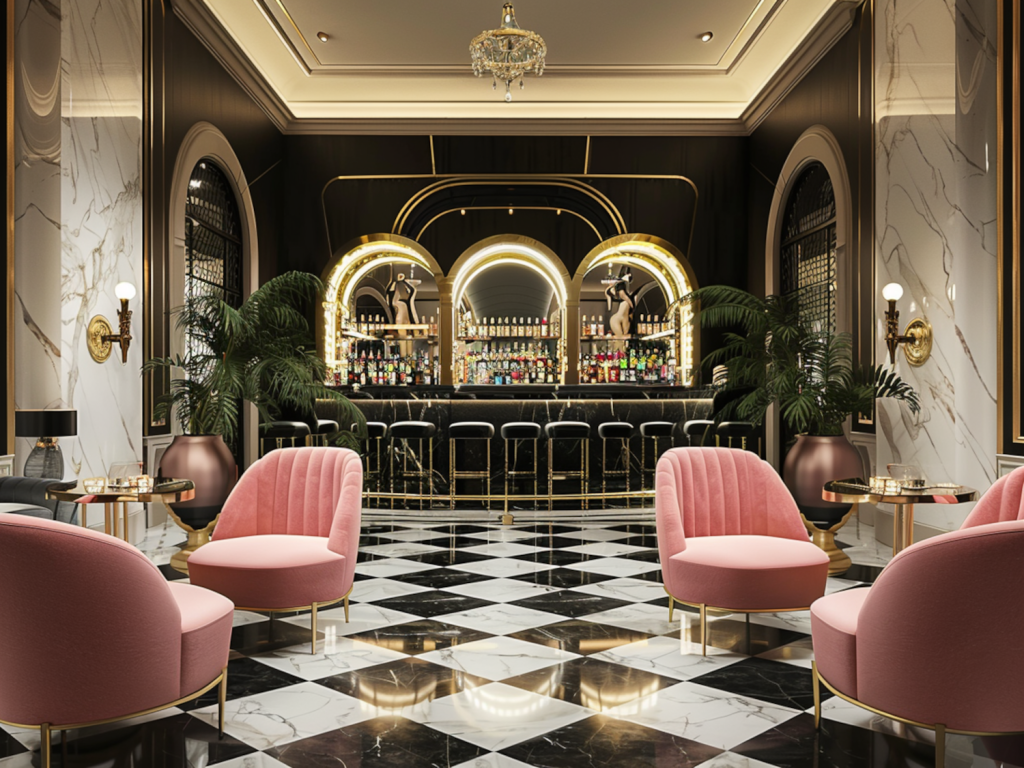  Jak urządzić przestrzeń barową w hotelu w stylu glamour