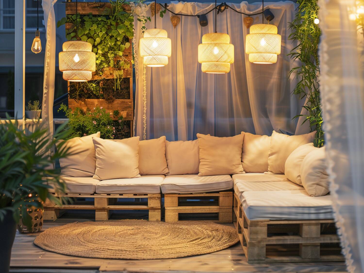 Jak urządzić taras w stylu boho z oświetleniem LED w neutralnych barwach