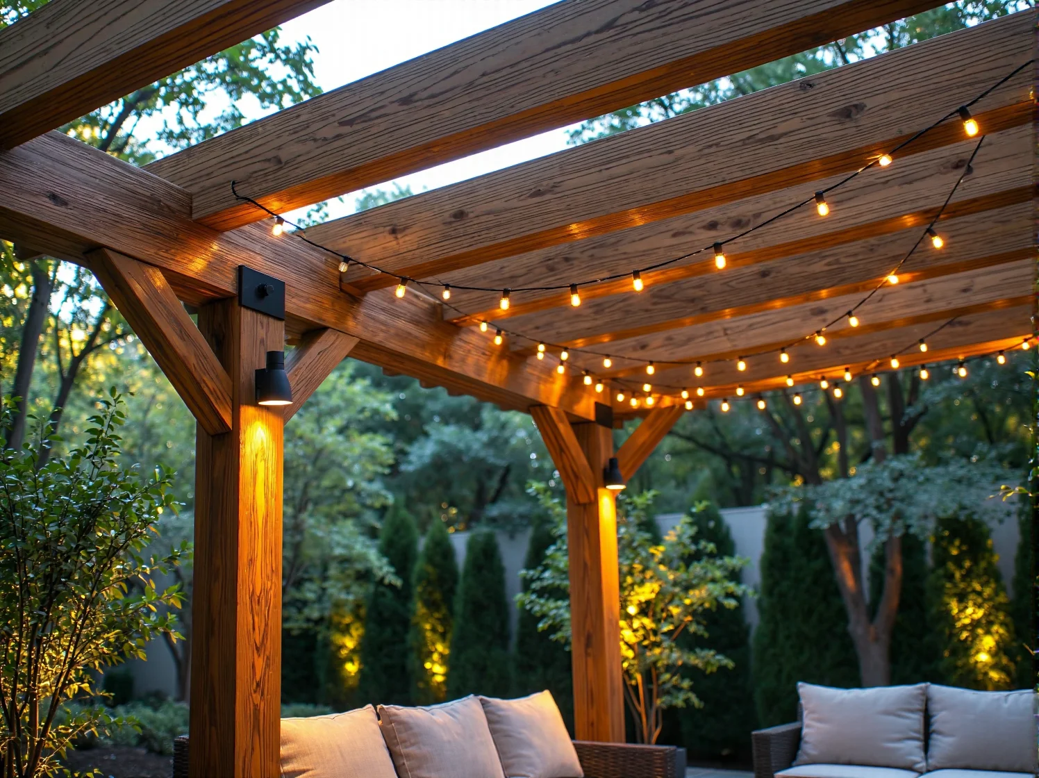 Girlanda świetlna LED z żarówkami do pergoli ogrodowej