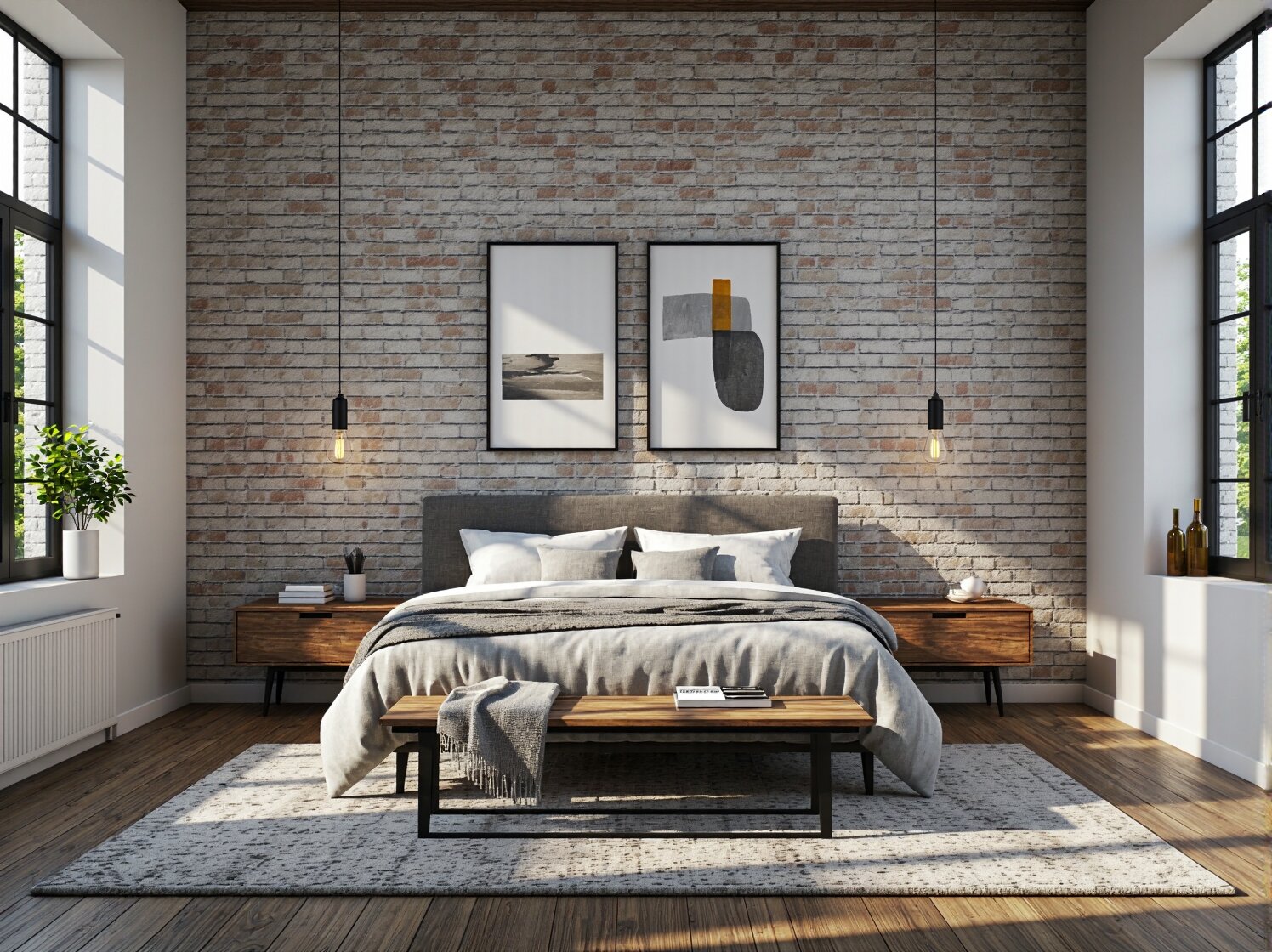Łóżka kontynentalne w sypialniach w stylu industrialnym – jak wprowadzić surowy design? - ilustracja 3