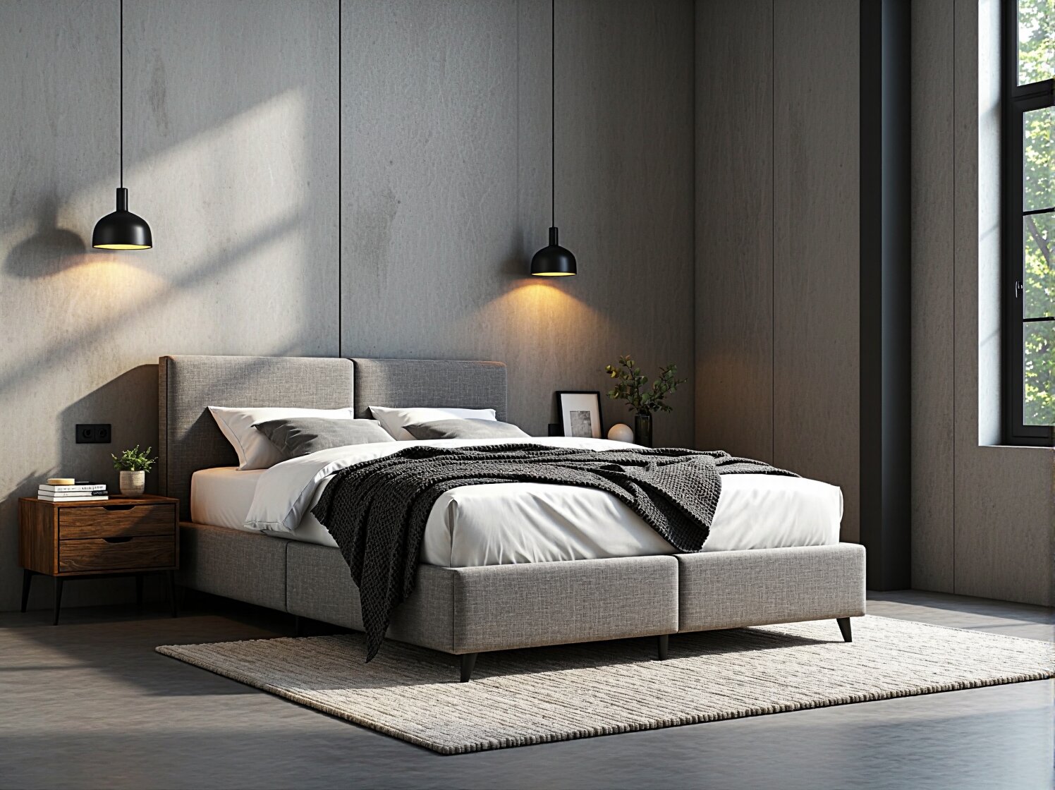 Łóżka kontynentalne w sypialniach w stylu industrialnym – jak wprowadzić surowy design? - ilustracja 3