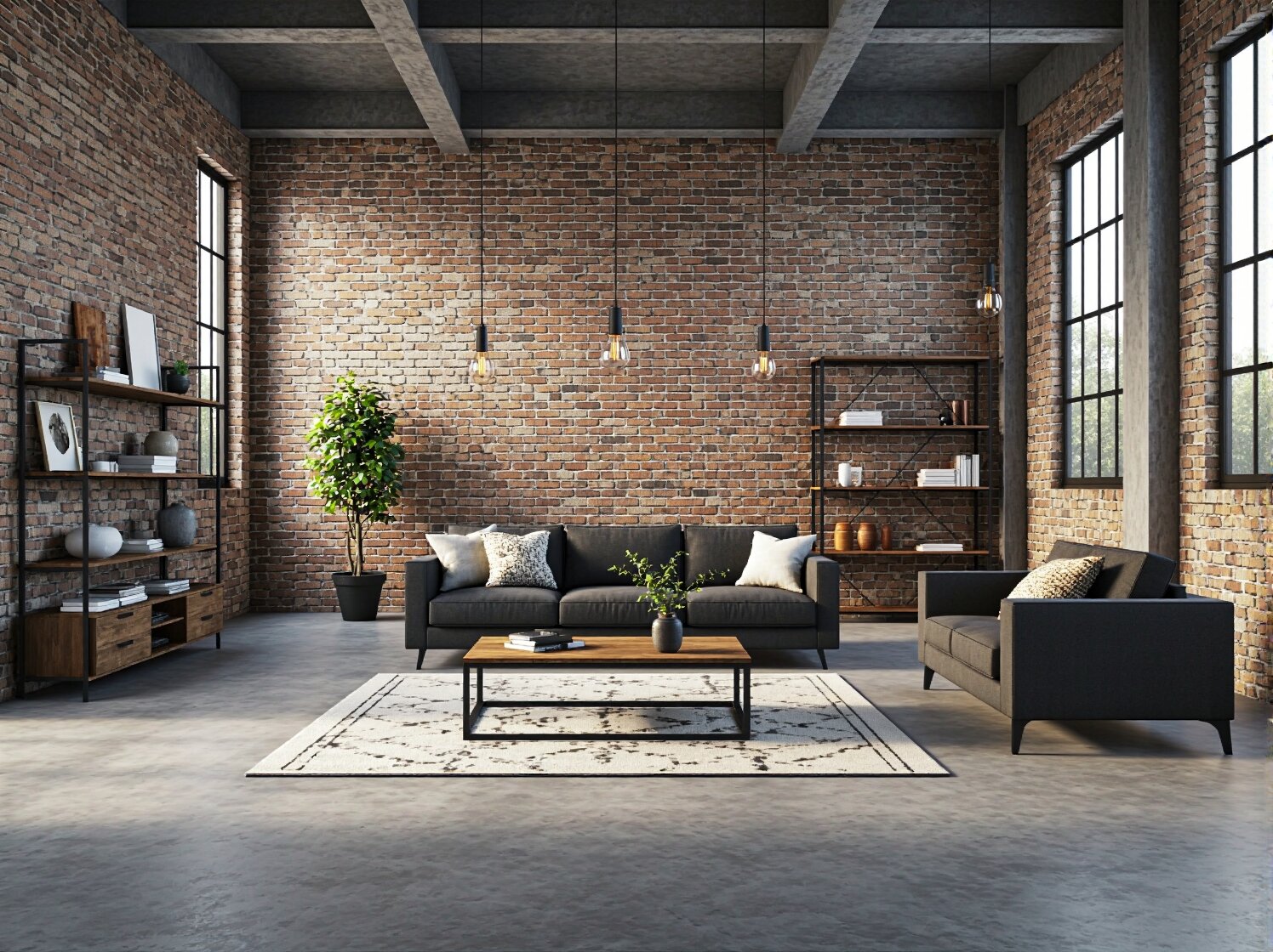 Stolik kawowy drewniany dąb craft na metalowych nogach