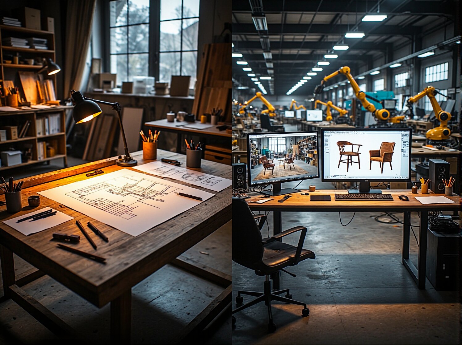 Projektowanie mebli 3D na komputerze w nowoczesnej fabryce