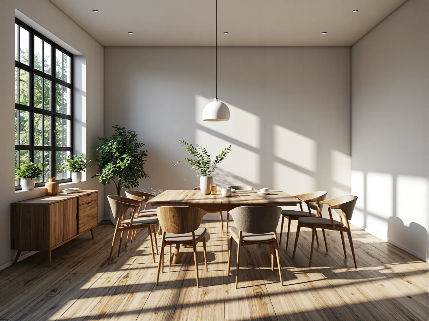 Skandynawski stół jadalniany dąb naturalny z krzesłami drewnianymi